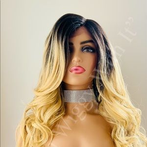 Gorgeous Ombre Blonde Premium Fiber Lace Front Wig